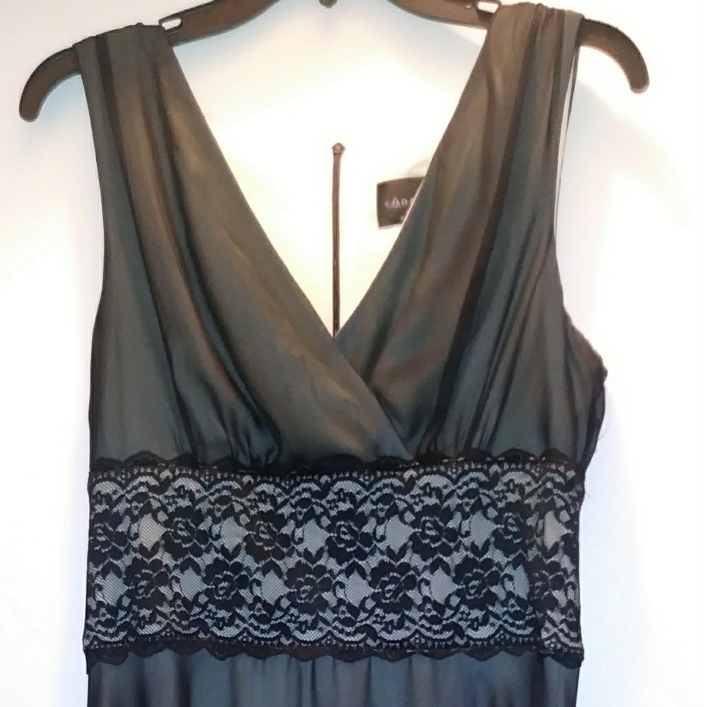 Connected Apparel Black Dress w/Green Lining